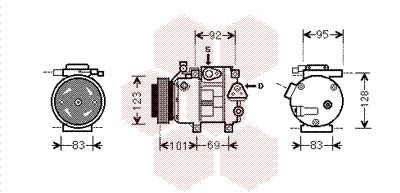 VAN WEZEL Kompressori, ilmastointilaite 8200K214